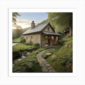 Cottage In The Woods 1 Art Print