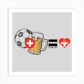 Switzerland And Beer Art Print