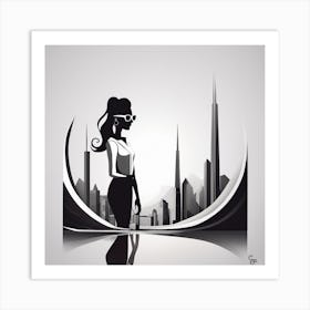 Portrait Of A Woman In The City Art Print