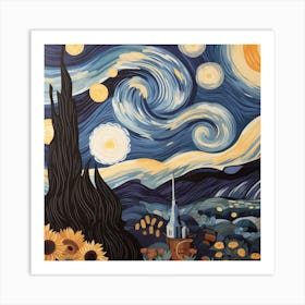 Starry Night - Van Gogh 1 Art Print