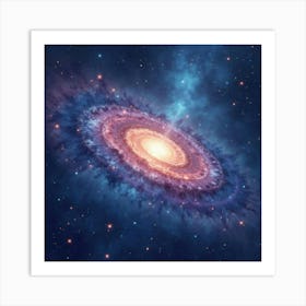 Watercolor Galaxy With Shimmering Star Patterns 1 Art Print