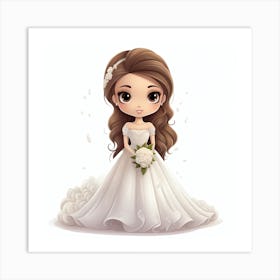 Wedding Girl In White Dress Art Print