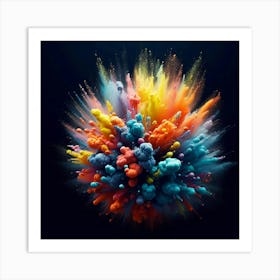 Colorful Powder Explosion Art Print