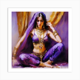 Woman In Purple Art Print