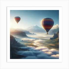 Hot Air Balloons In The Sky 2 Art Print