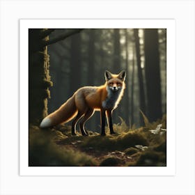 Red Fox In The Forest 56 Art Print