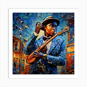 Blues Musician By Person Art Print