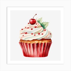 Cupcake With Cherry 4 Art Print