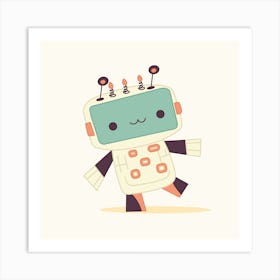 Cute Robot Character Cartoon Robotics Art Print