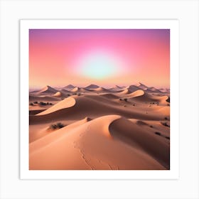 Sunset In The Desert Art Print