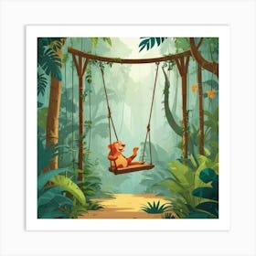 Graphic Design Jungle Swing Art 1 Art Print