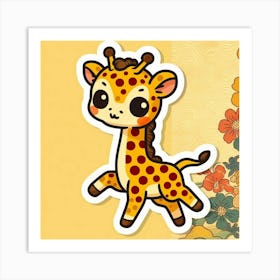 Giraffe Sticker Art Print