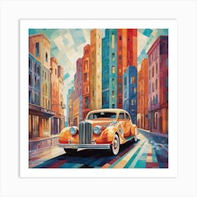 Old Car In The City Art Print