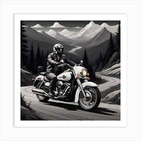 Harley-Davidson Flintstone Art Print