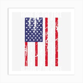 American Flag Veteran Women Kids Home Of The Free Art Print