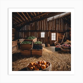 Barn With Fruit Art Print