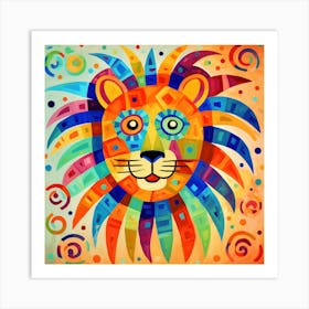 Colorful Lion Art Print