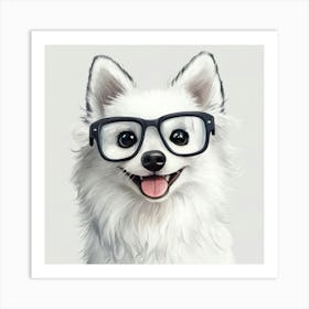 Dog With Glasses 1 Art Print