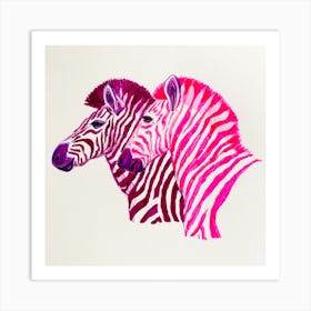 Zebras Square Art Print