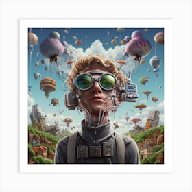Young Man In Space Art Print