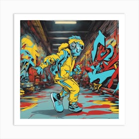 Andy Getty, Pt X, In The Style Of Lowbrow Art, Technopunk, Vibrant Graffiti Art, Stark And Unfiltere (27) Art Print