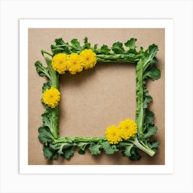 Frame Of Yellow Dandelions Art Print