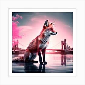 Fox silhouette 11 Art Print