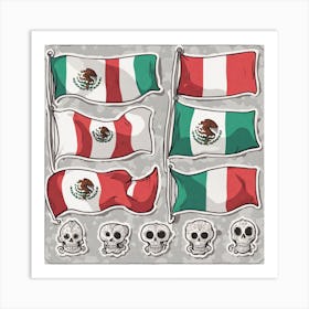 Mexican Flag 24 Art Print