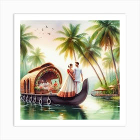 Indian Houseboat Art Print