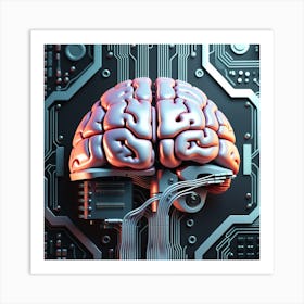 Brain On A Circuit Board 21 Art Print