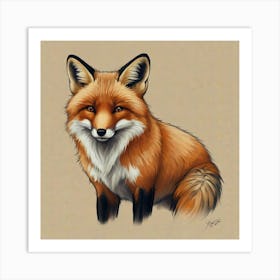 Fox Drawing 3 Art Print