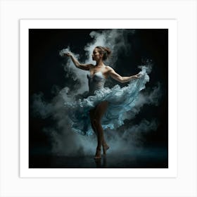 Dancer In Smoke Art Print