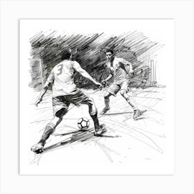 Soccer Players In Action 1 Art Print