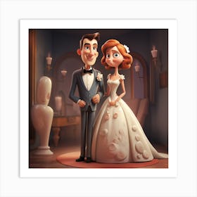 Bride And Groom Art Print