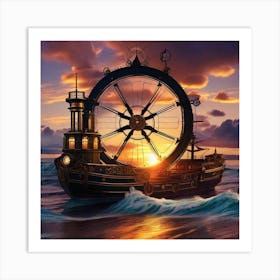 Steampunk Ship Art Print