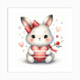 Rabbit Valentine's Art Print