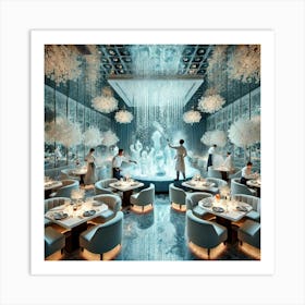 A Luxurious Restaurant Interior Where Skilled Cryo Art Print