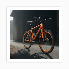 Orange Bicycle 1 Art Print