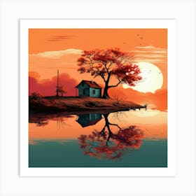 House On The Lake 1 Art Print