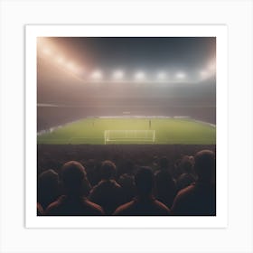 Soccer Stadium At Night Art Print