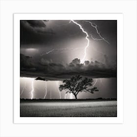 Lightning In The Sky 25 Art Print