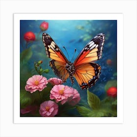 Butterfly In The Garden Art Print