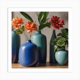 Abstract floral vases Art Print