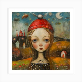 Dreams of the Silent Planet. Surrealist Artwork Reflecting Childhood. Art Print