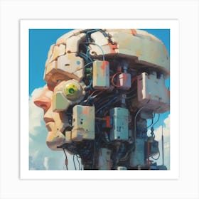 Robot Head 39 Art Print