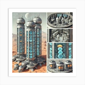 Venusian Enclave Research Towers Design Converted Art Print