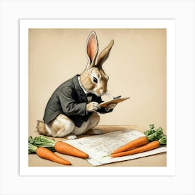 Rabbit In Suit 5 Art Print