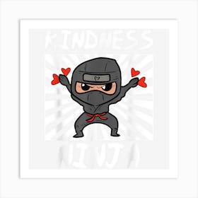 Kindness Ninja Funny Unity Day Orange Anti Bullying Kids Art Print