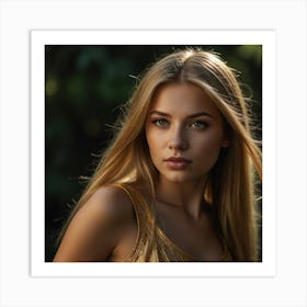 Portrait Of A Beautiful Young Woman Art Print