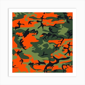 Orange Camouflage, Green Camouflage, Urban Camouflage, Military, Army Art Print